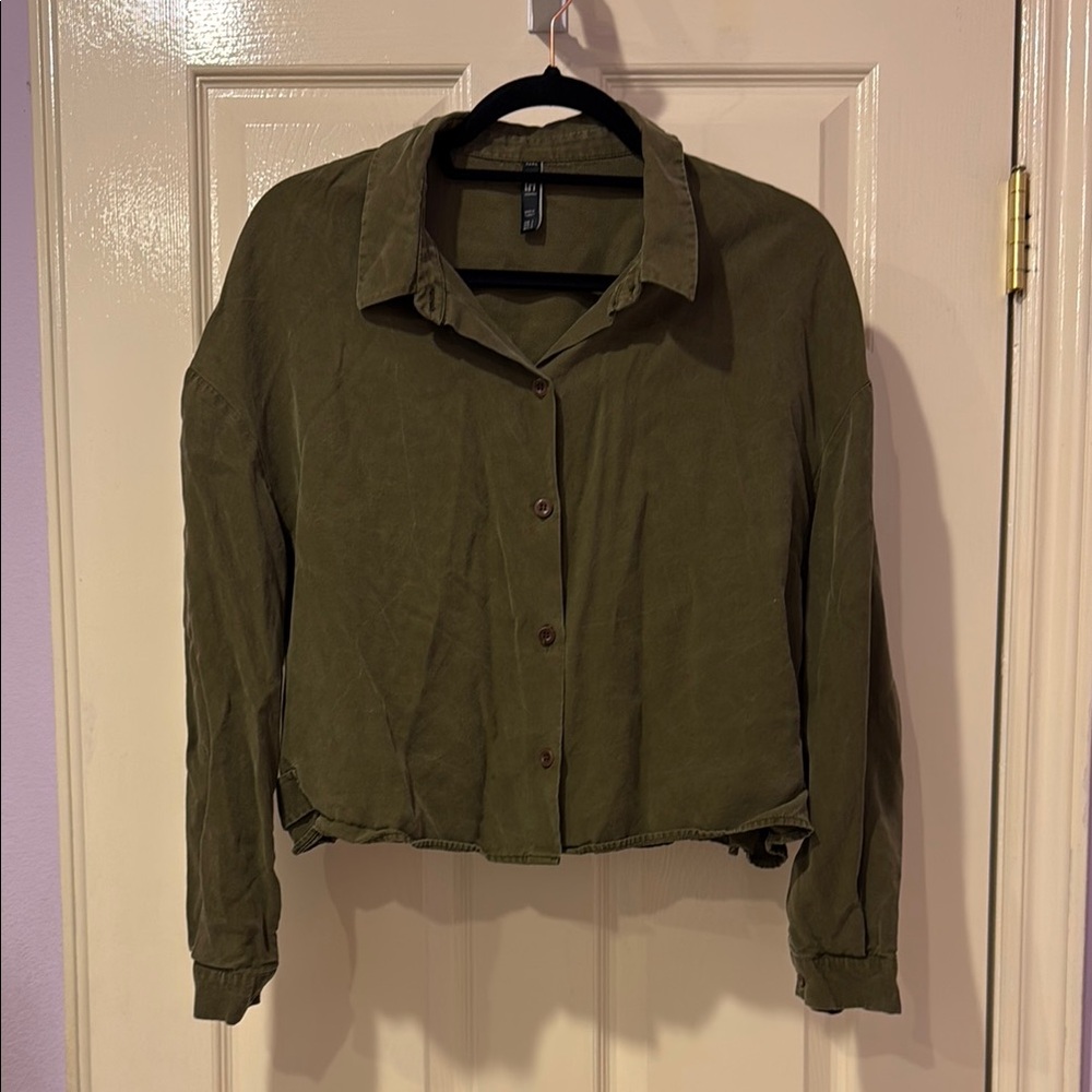 Stylish Olive Button-Up Shirt